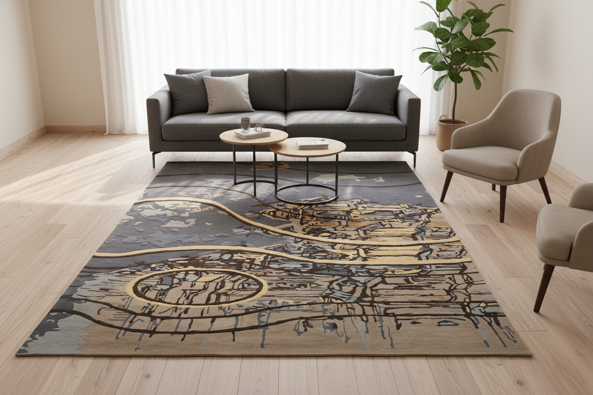 Jarokha Weaves Designer Hand Tufted Rug