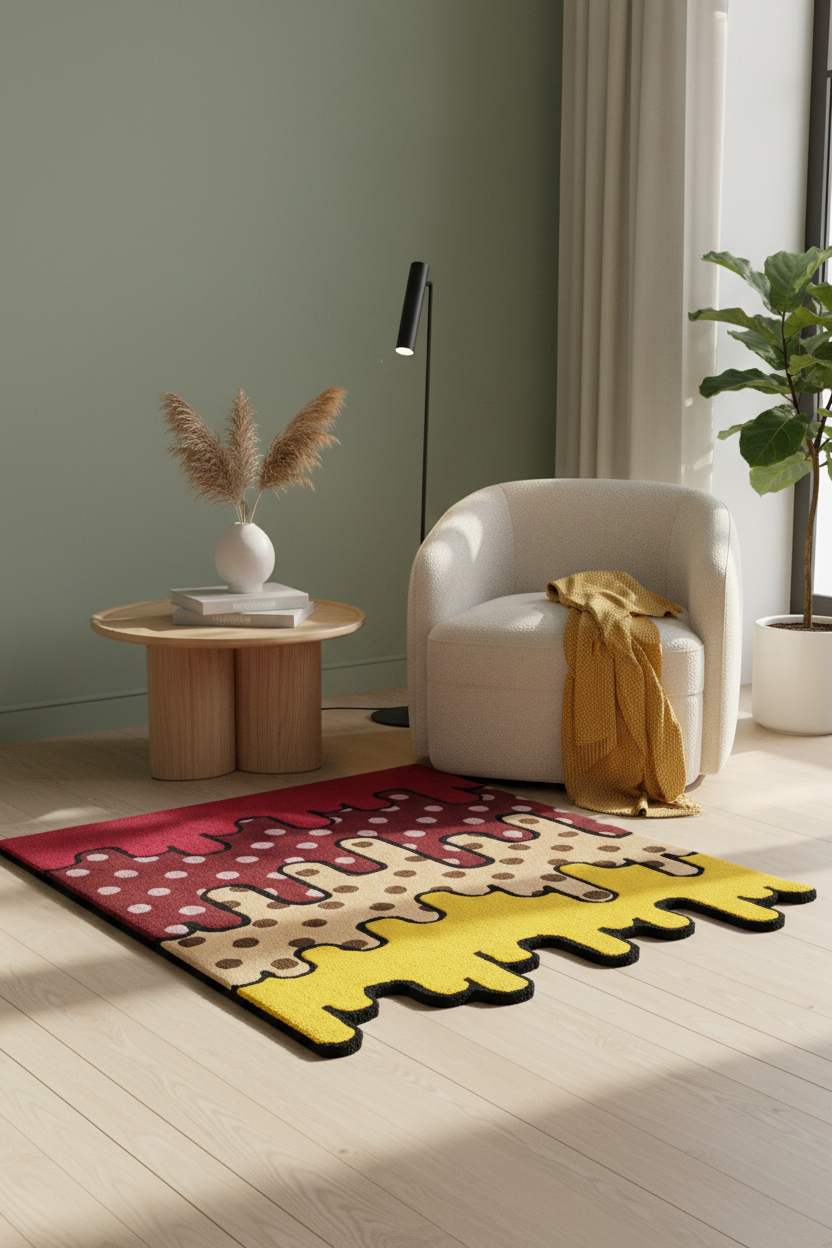 Polka Noise Designer Hand Tufted Rug