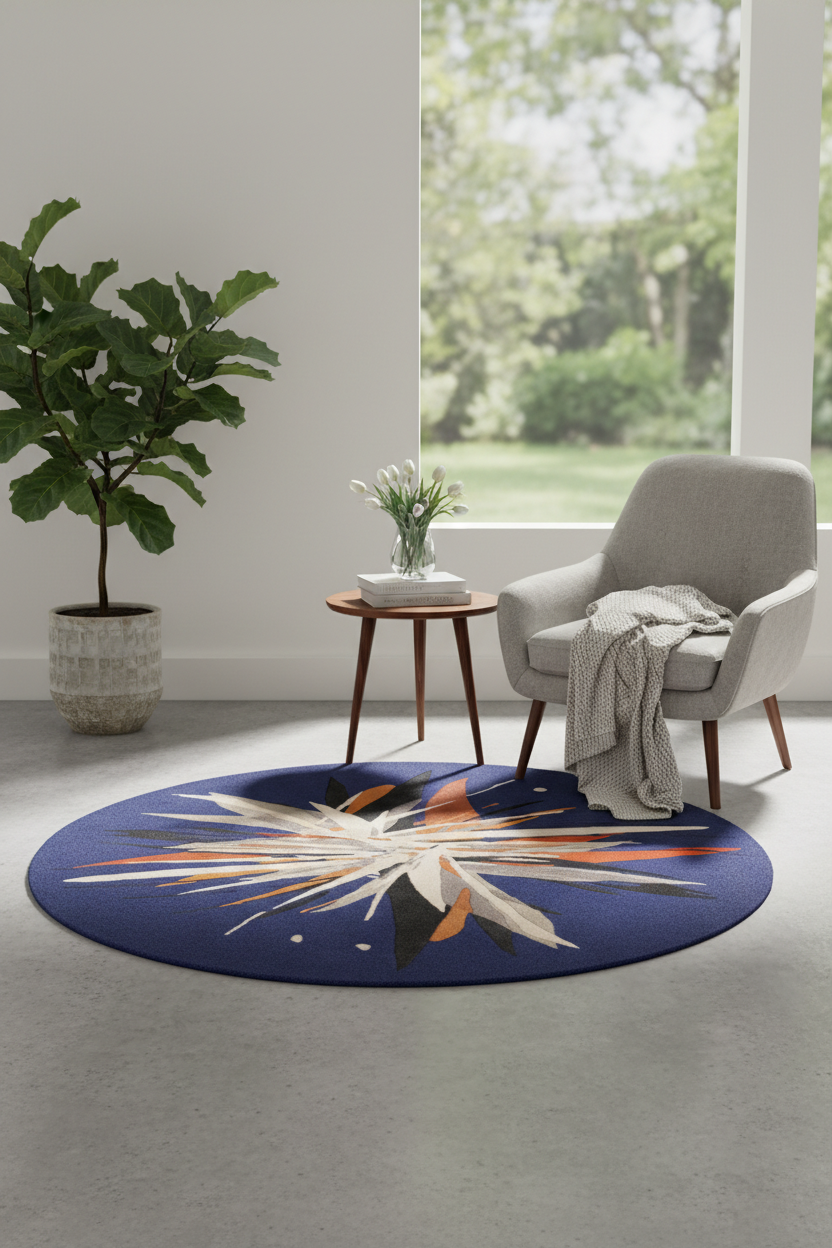 Shard Round  Hand Tufted Rug