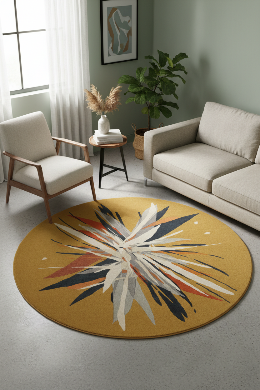 Shard Round  Hand Tufted Rug