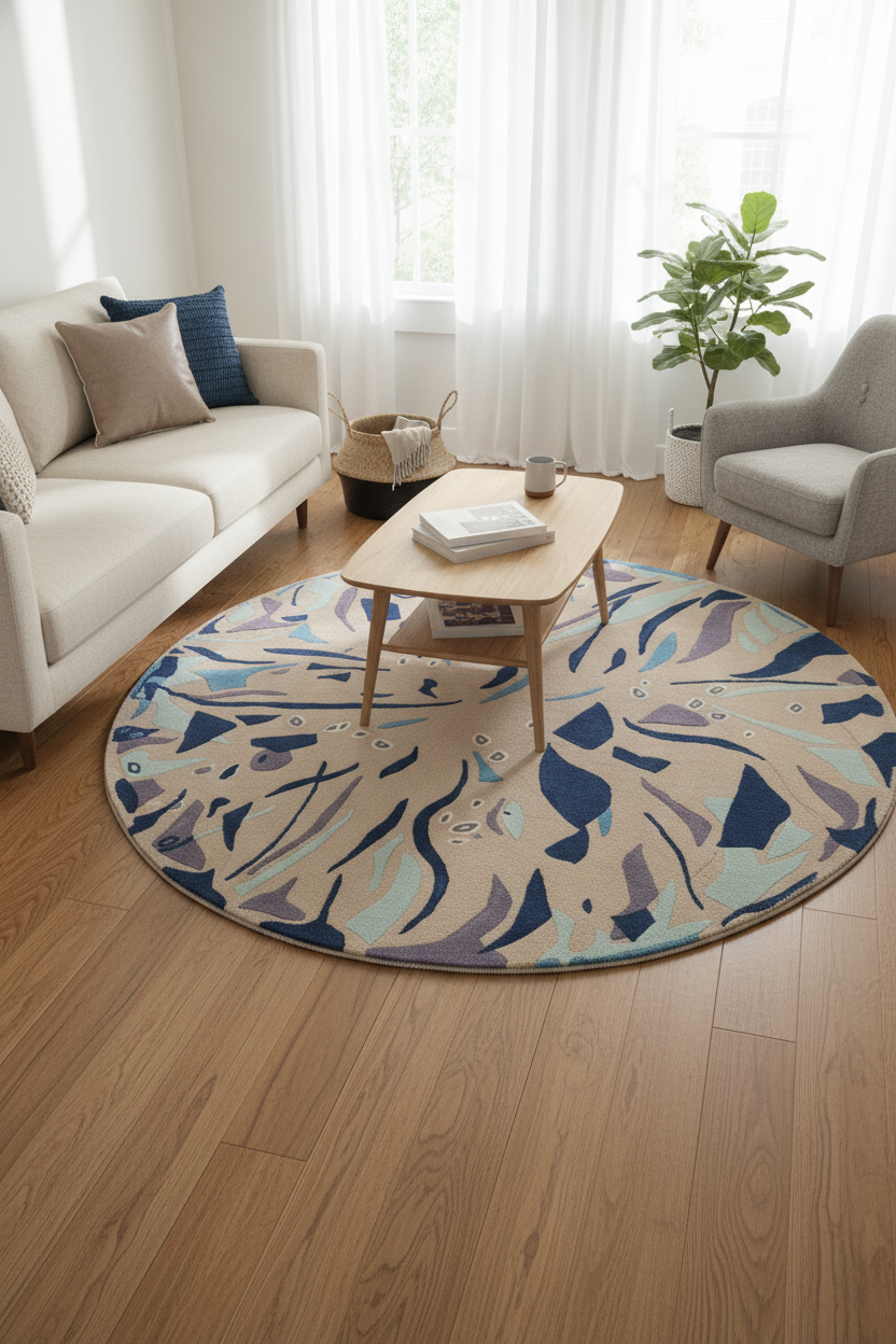 Sharp Round Hand Tufted Rug
